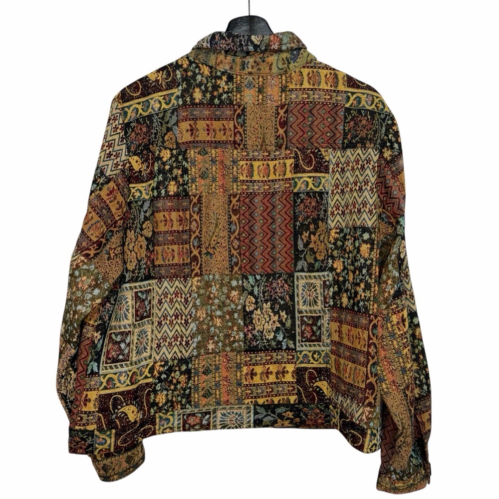 Northstyle Patchwork Tapestry Jacket Size Xl Butt… - image 5